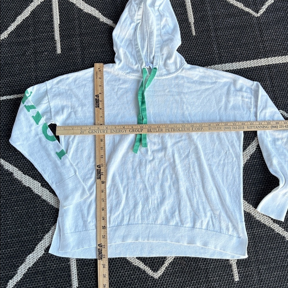 J Society White Hoodie with Green Details woman’s medium - Picture 6 of 9